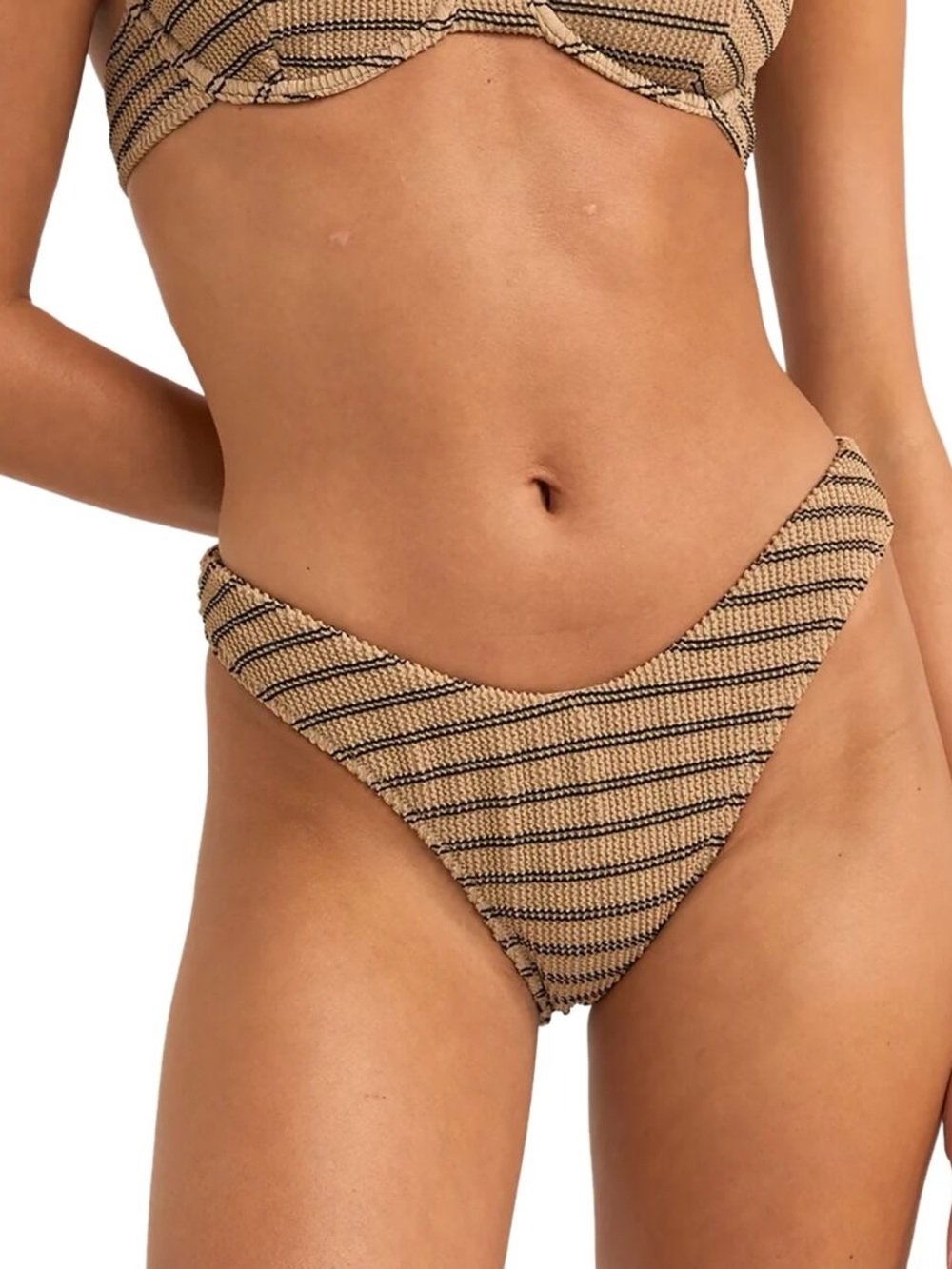 BNWT Rhythm Sol Striped Women's high rise Swim Bottom